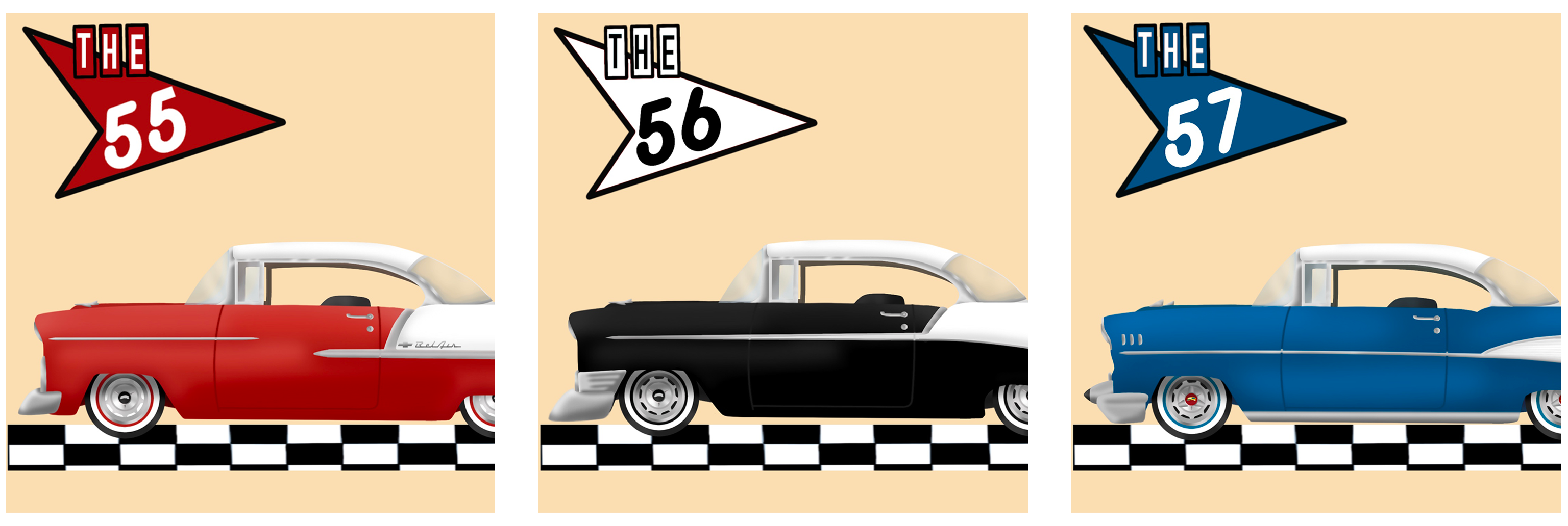 Tri Five Chevy Banner - Digital Drawing